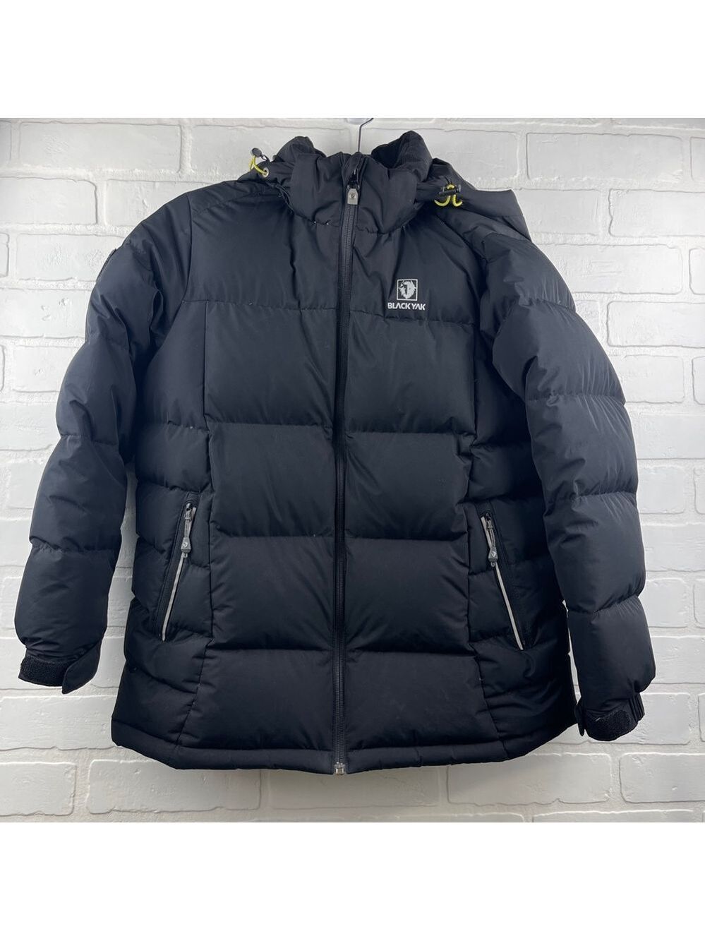 Black Puffer winter Jacket by BlackYak boys size 155 down fill warm neutral